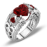 Charm Multicolor 925 Sterling Silver Princess Heart Zircon Engagement Rings for Women Anel Austrian Crystals Jewelry Top Quality
